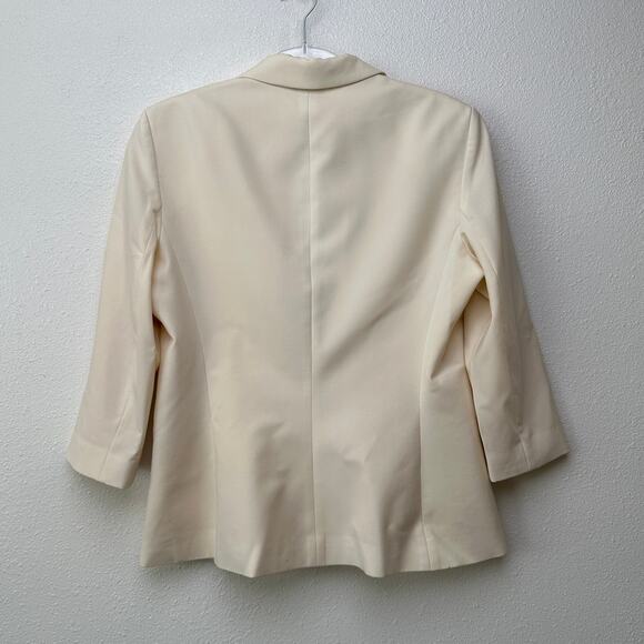 The Row Cream Wool-Silk Two-Button Blazer Jacket Women’s 14 - Picture 5 of 13